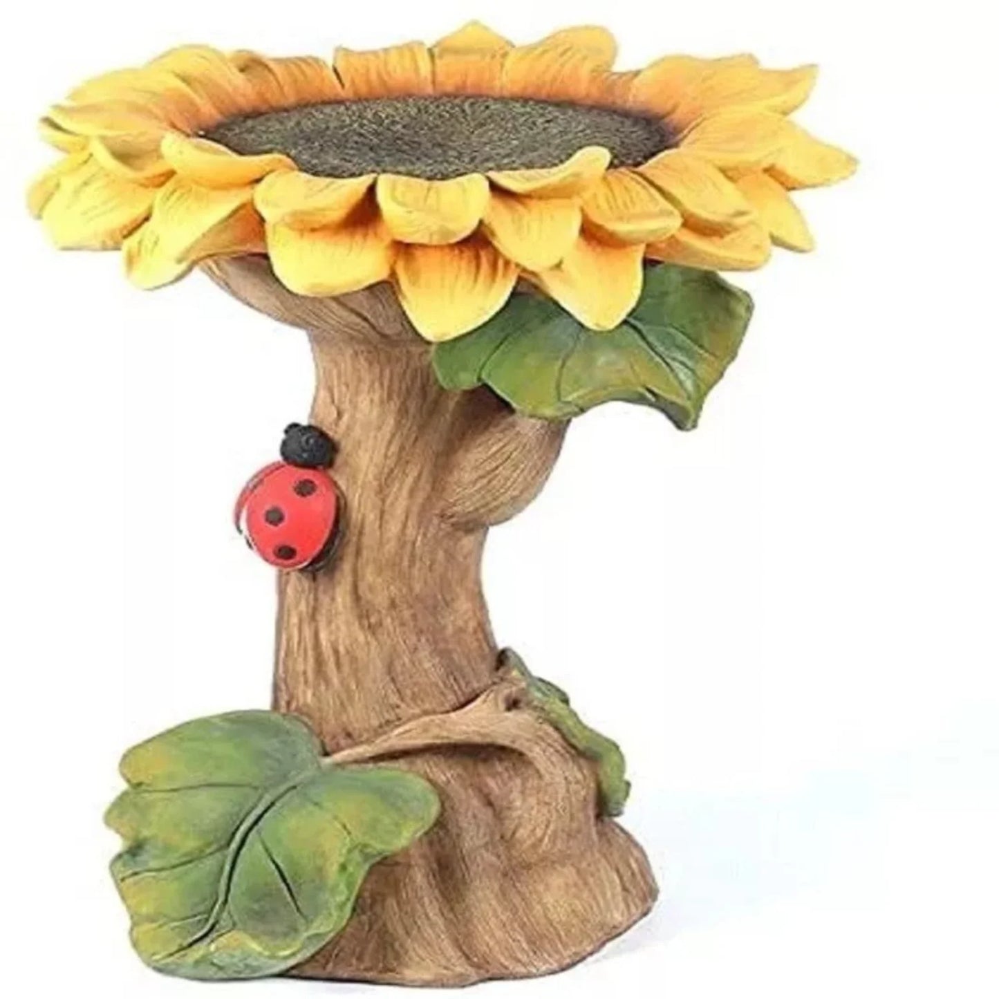 NEWCE Beautiful Sunflower Bird Baths for Outdoors, 9.8" Resin Sunflower Birdbath, Weather Resistant Bird Bath Bowl Garden Statue