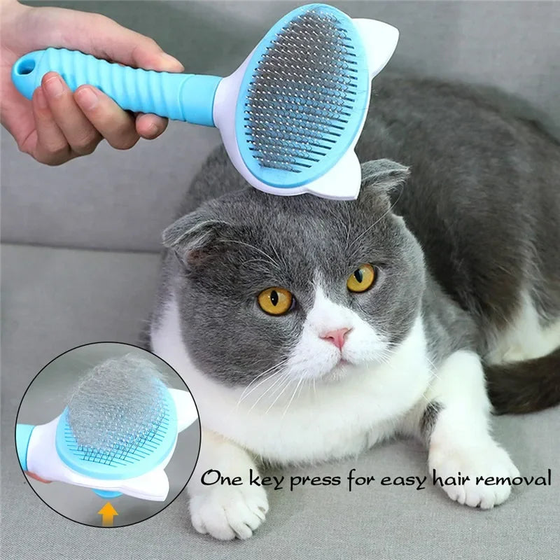Pet Comb Cat Cleaning Supplies High Quality Self cleaning Brush Professional Grooming brush for Dogs, Cats pets Bath