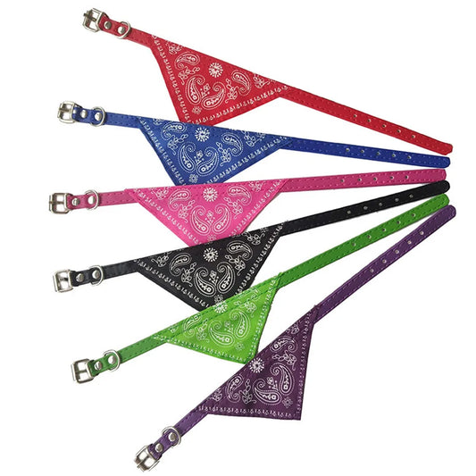 Cute Printed Bandana Cat Collar Puppy Dog Cat Scarf Collar Adjustable Triangular Pet Bandana Collar for Kittens Small Animals
