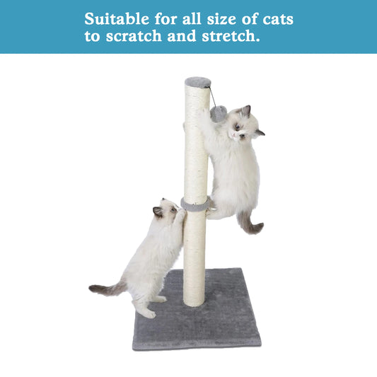 Tall Cat Scratching Posts For Indoor Cats And Kittens Cat Scratchers With Dangling Ball Vertical Scratcher With Premium Sisal