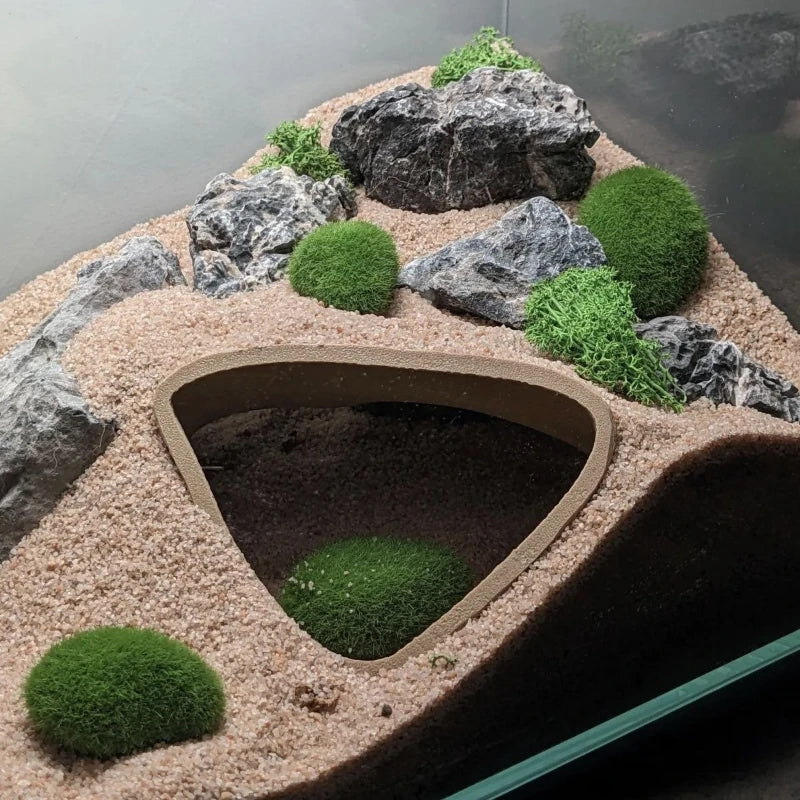 Habitat Décor, 3D Printed Underground Cave Hideouts Shelter for Lizards, Turtles, Spiders, Reptiles Habitat Terrarium Decoration