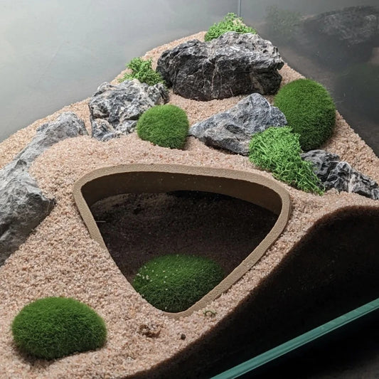 Habitat Décor, 3D Printed Underground Cave Hideouts Shelter for Lizards, Turtles, Spiders, Reptiles Habitat Terrarium Decoration