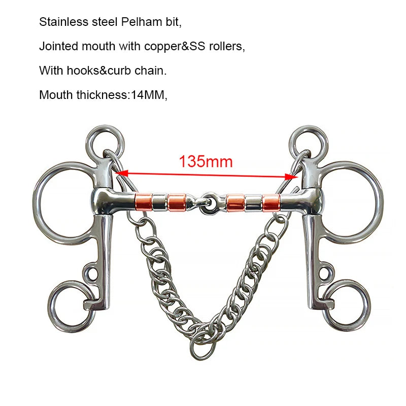 Equestrian Horse Mouth Bit Snaffle Gag Bite Horse Training Riding Harness Supplies