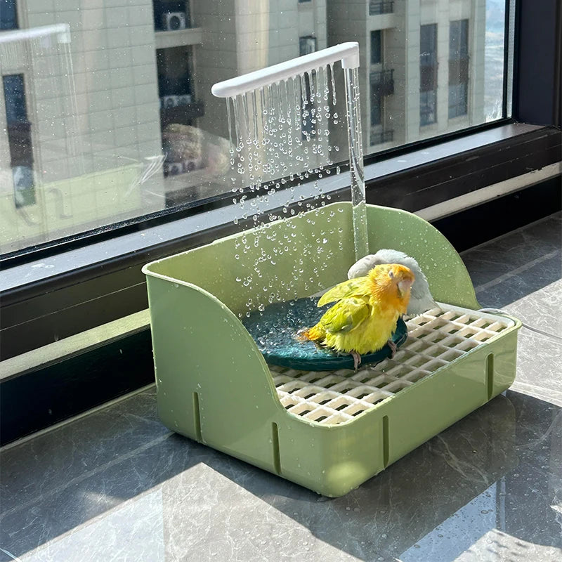 Bird electric bathing basin rain basin automatic circulating water for budgerigars peony cockatiels and sun conures