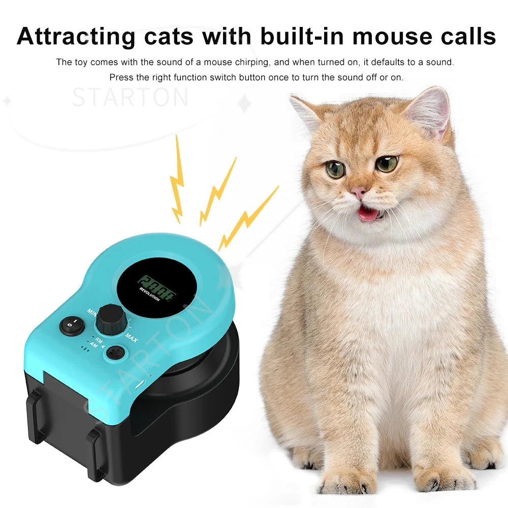 Cat Running Wheel Interactive Cat Toy, Cat Wheel Exerciser Cat Running Treadmill for Indoor Adjustable Speed Simulated Interactive