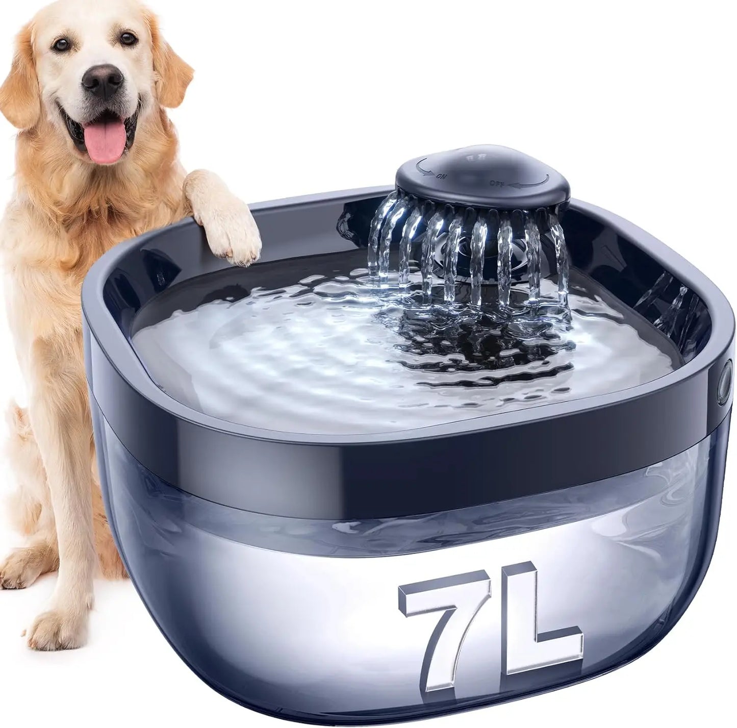 7L/1.8Gal Dog Water Fountain for Large Dog,  Dog Water Bowl Dispenser Pet Water Fountain