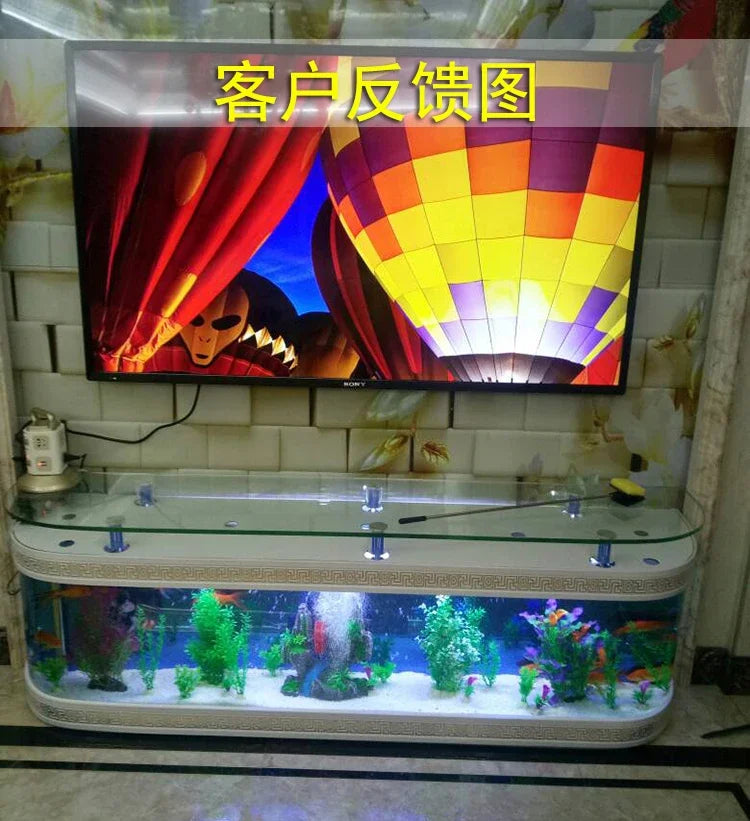European Fish Tank Aquarium TV Cabinet Ecological Change Water Floor Type