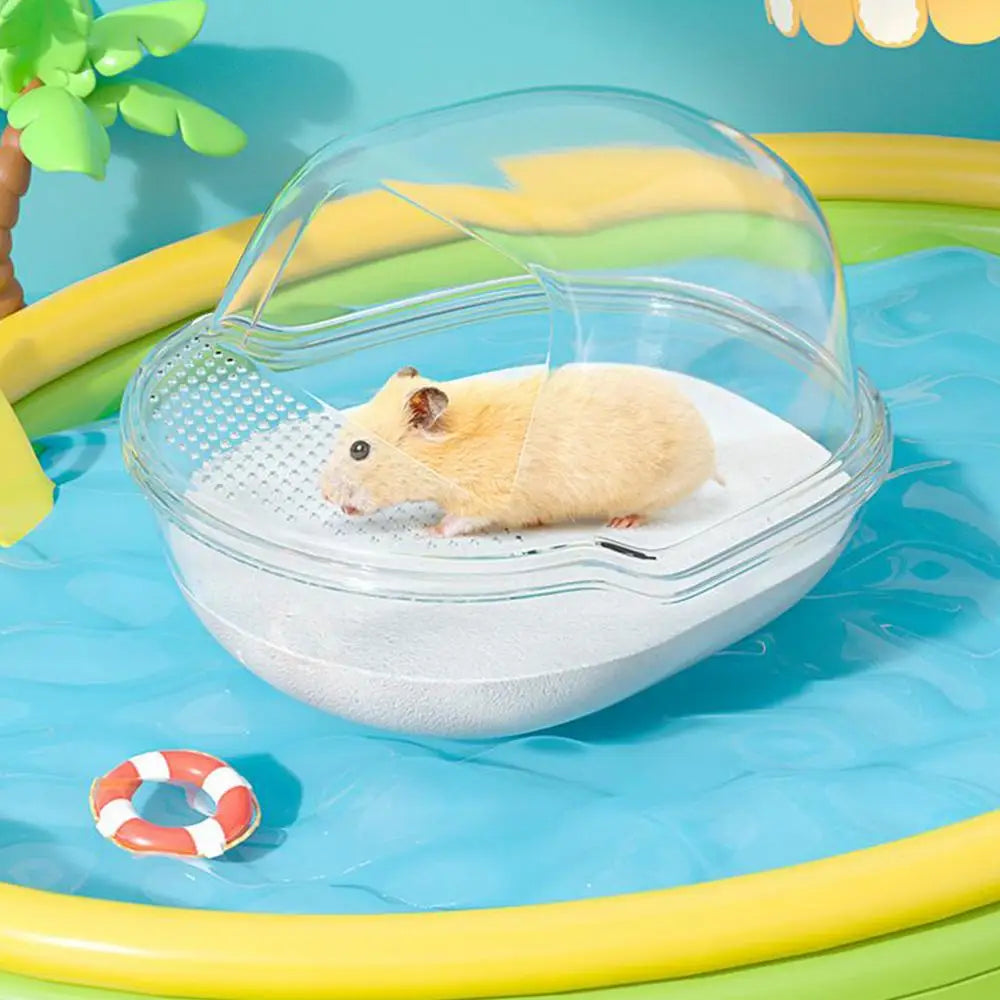 Hamster Sand Box Transparent Shower Room For Gerbil Large Transparent Hamster Toilet With Scoop Set Small Animals Cage