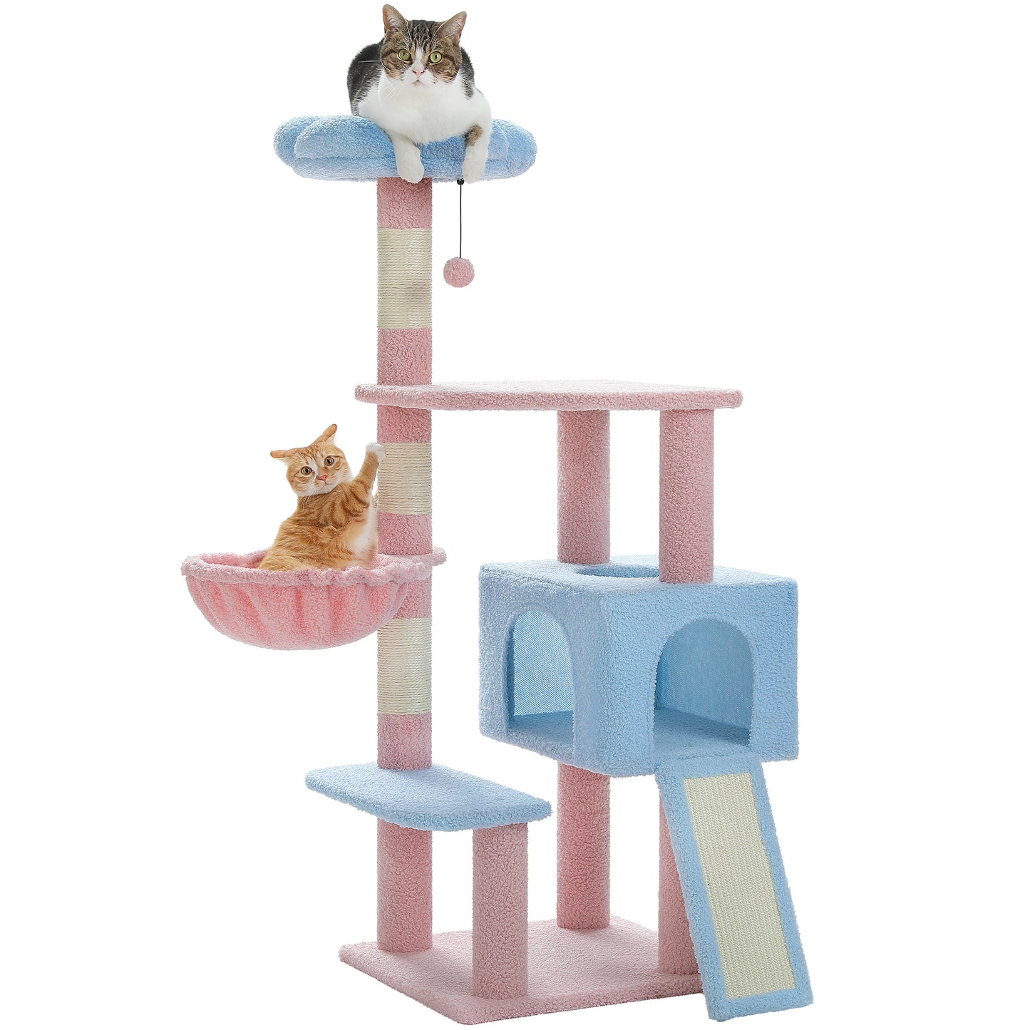 Flower Cat Tree Multi-Level Cat Tower with Sisal Covered Scratching Posts  Small Medium Cats