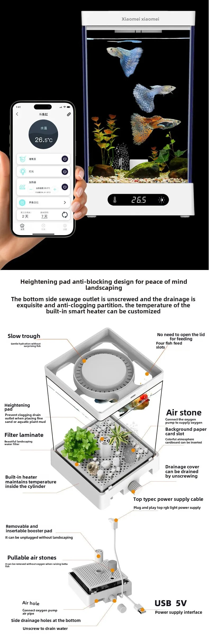 Smart betta dedicated fish tank desktop mini small ecological self-circulating desktop aquarium fish tank