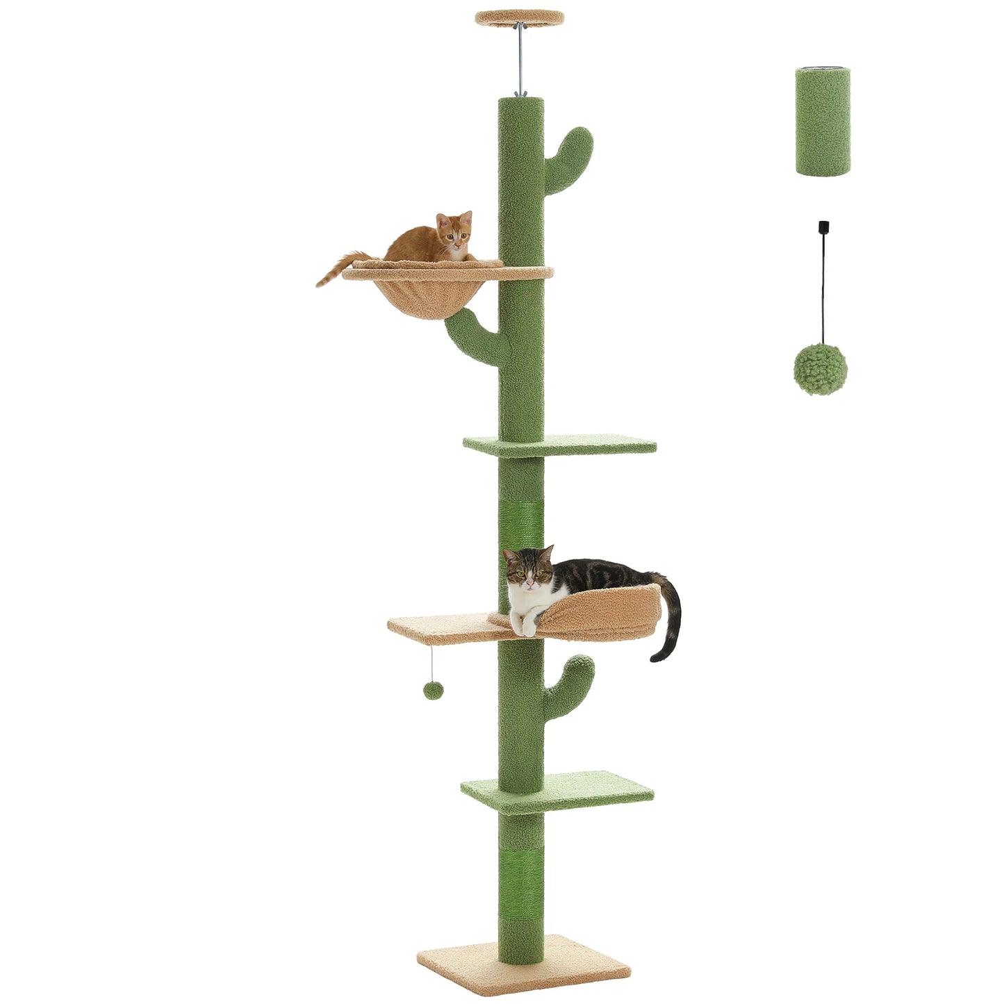 Adjustable Floor-to-Ceiling Vertical Cat Tree Tower Stable Tall Cat Climbing Tree Cat Kittens Cat Toy Suitable for Indoor Cats