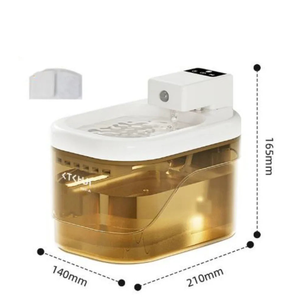4Colors Cat Water Fountain 2500mA Ultra Quiet Wireless Battery Life Circulating Flowing Water 2L Intelligent Pet Dispenser