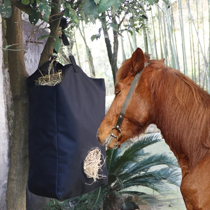 Large Capacity Hay Bag Outdoor Slow Feeding Horse Hay Storage Bag Portable Stable Feeder Horse Care Products Hay Net