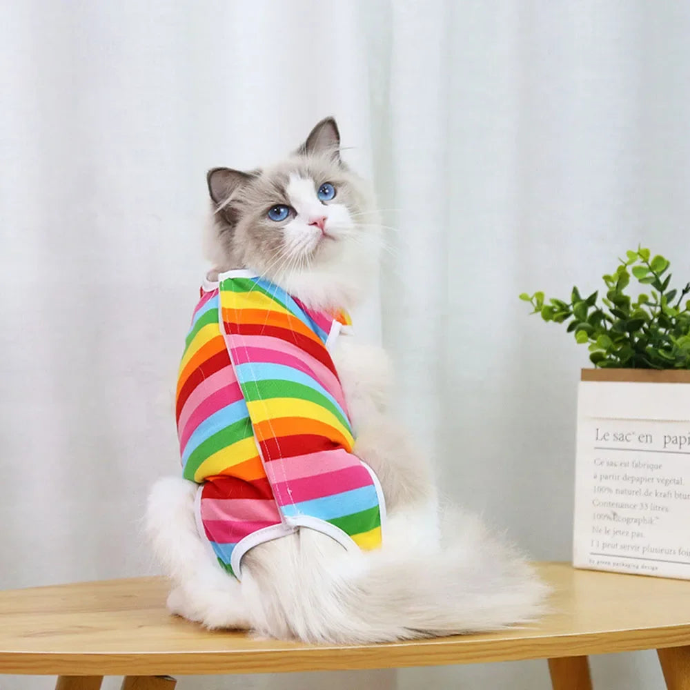 Cat Surgery Recovery Suit Female Cat Spay Recovery Suit Kitten Onesie for Cats After Surgery Anti Licking Breathable Cat Clothes