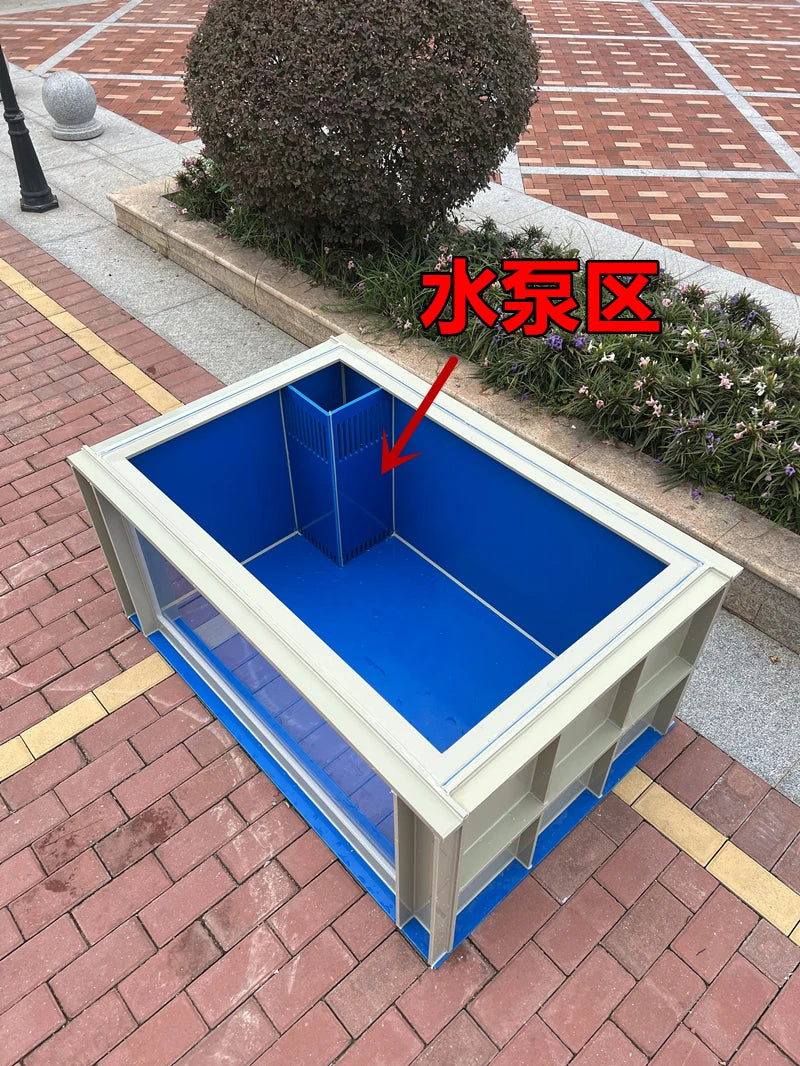 XYY large koi fish tank ultra-white glass ornamental fish pond with dry and wet separation fish box