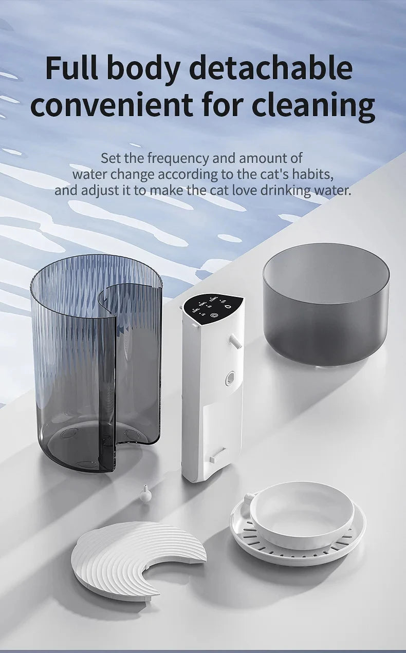 Large capacity 3L Pouring Cat Water Dispenser Smart Tilt Design Pet Water Fountain Separate Clean & Dirty Water For Cats Dogs