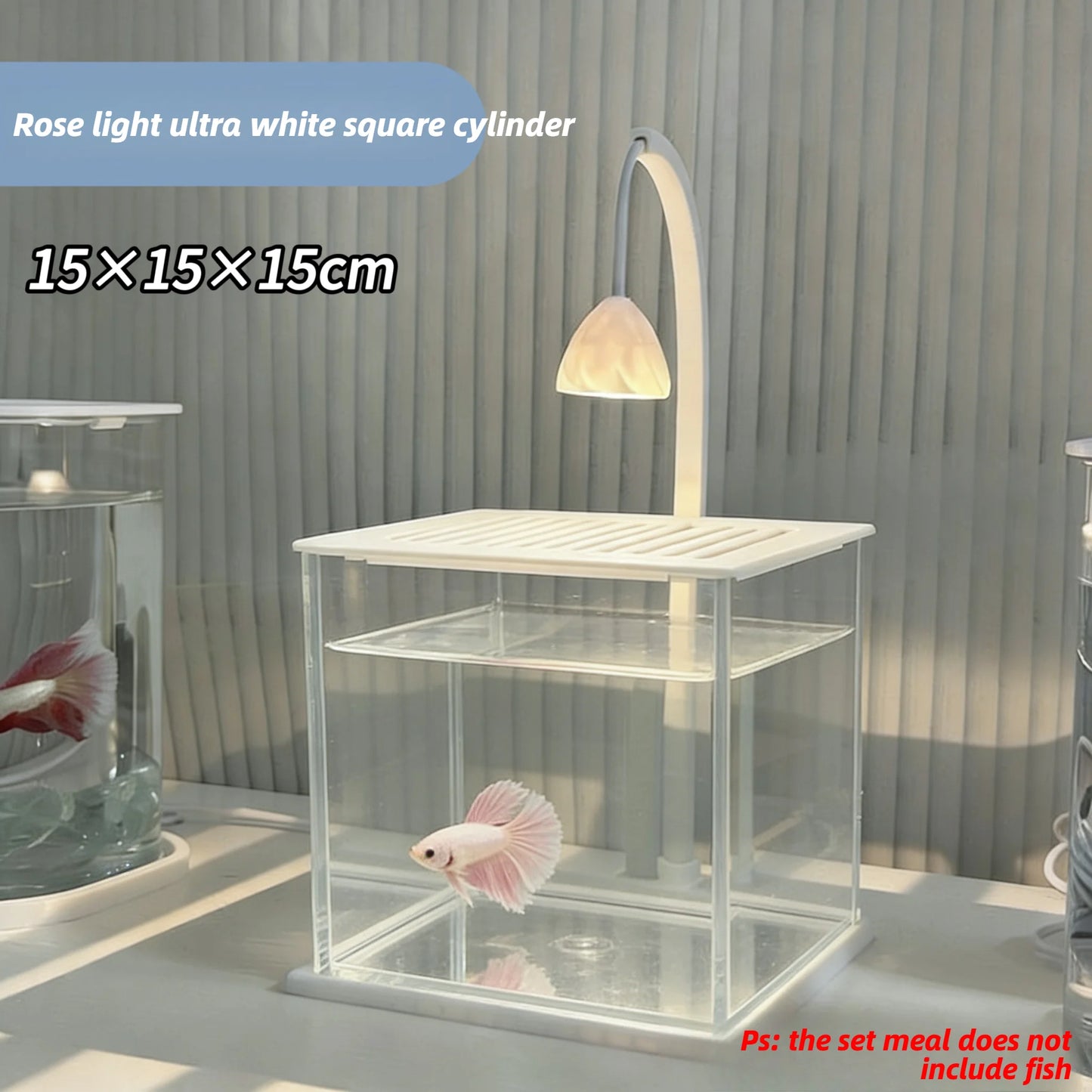 Acrylic Fish Tank Ice Crystal Landscape Desktop Creative Ecological Fighting Fish Tank Complete Set Of Landscape Fish Tank Small