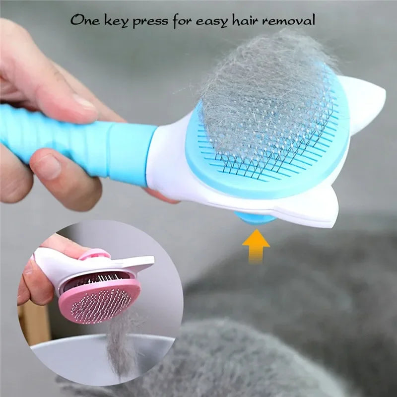 Pet Comb Cat Cleaning Supplies High Quality Self cleaning Brush Professional Grooming brush for Dogs, Cats pets Bath