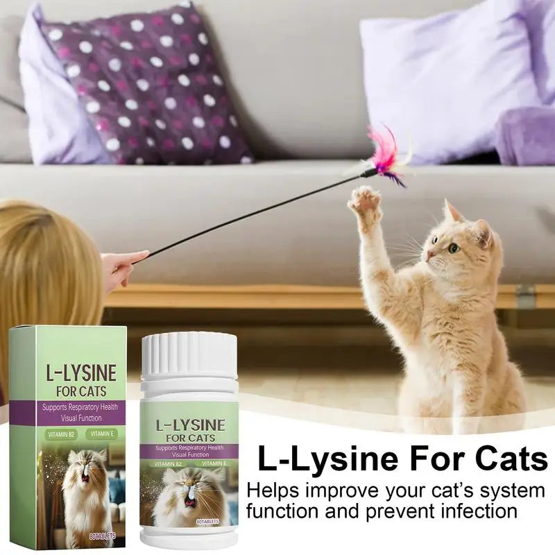 Mild Cats Supplement For Sneezing 80pcs Tablets Kitten Tears Care Respiratory Health Nutritional Care