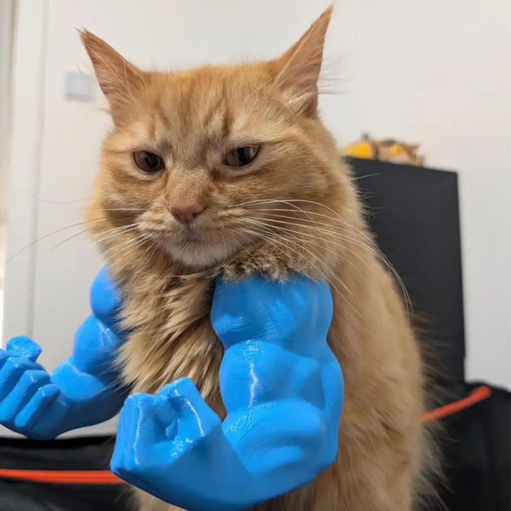 Cat Muscle Arm 3D Printed Neck Arm with Muscle Pet Cosplay Costume Accessories for Halloween Birthday Party Supplies