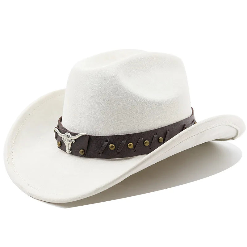 New Western Cowboy Hats Vintage Roll Brim Gentleman Cowgirl Jazz Hat Holidays Party Cosplay Hat