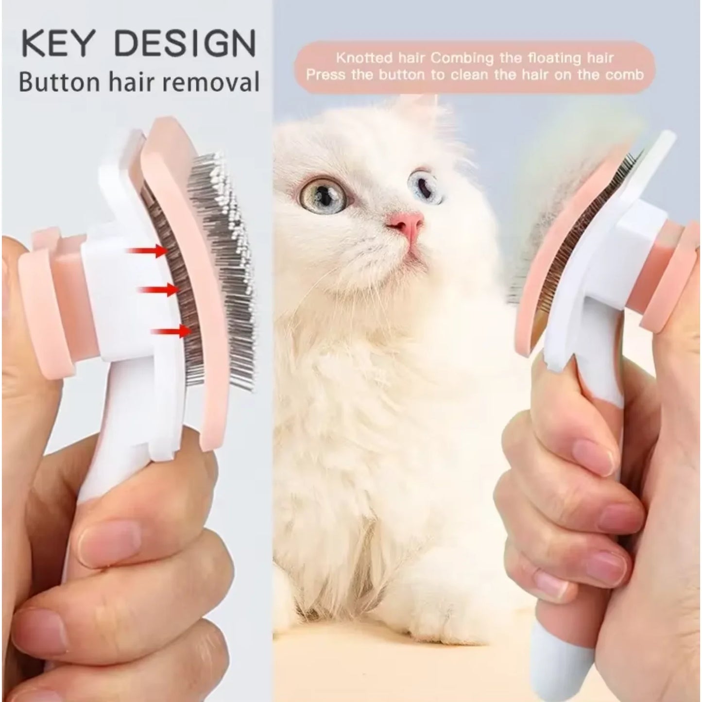 Self Cleaning Cat Wire Brush Dog Pet Grooming Slicker Brush Dog bath brush  Pet hair removal brush Cat brush