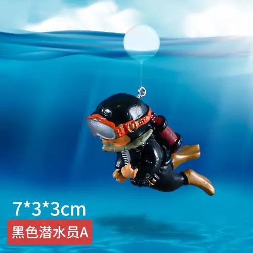 Fish Tank Decoration Luminous Green Mini Floating Diver Aquarium Ornaments Cute Small Floating Diver Aquarium Accessories