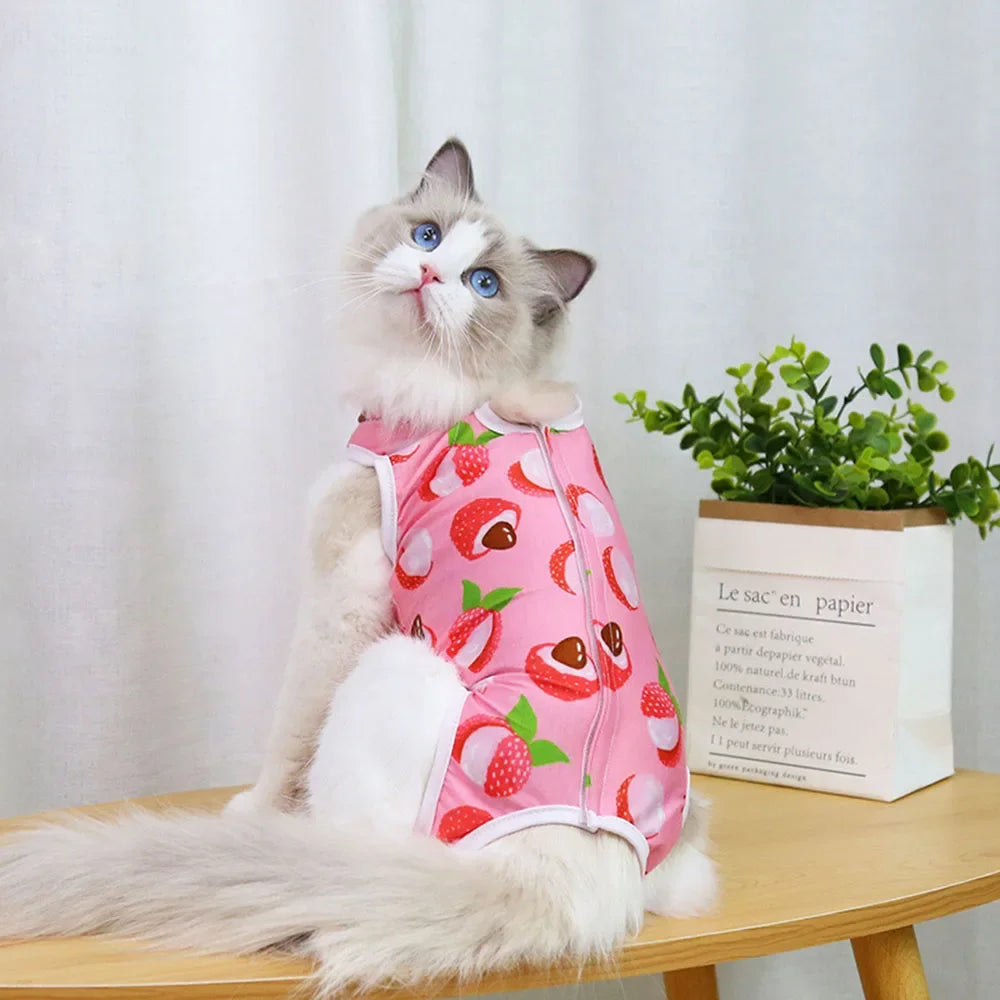 Cat Surgery Recovery Suit Female Cat Spay Recovery Suit Kitten Onesie for Cats After Surgery Anti Licking Breathable Cat Clothes