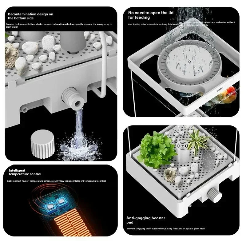 Smart betta dedicated fish tank desktop mini small ecological self-circulating desktop aquarium fish tank