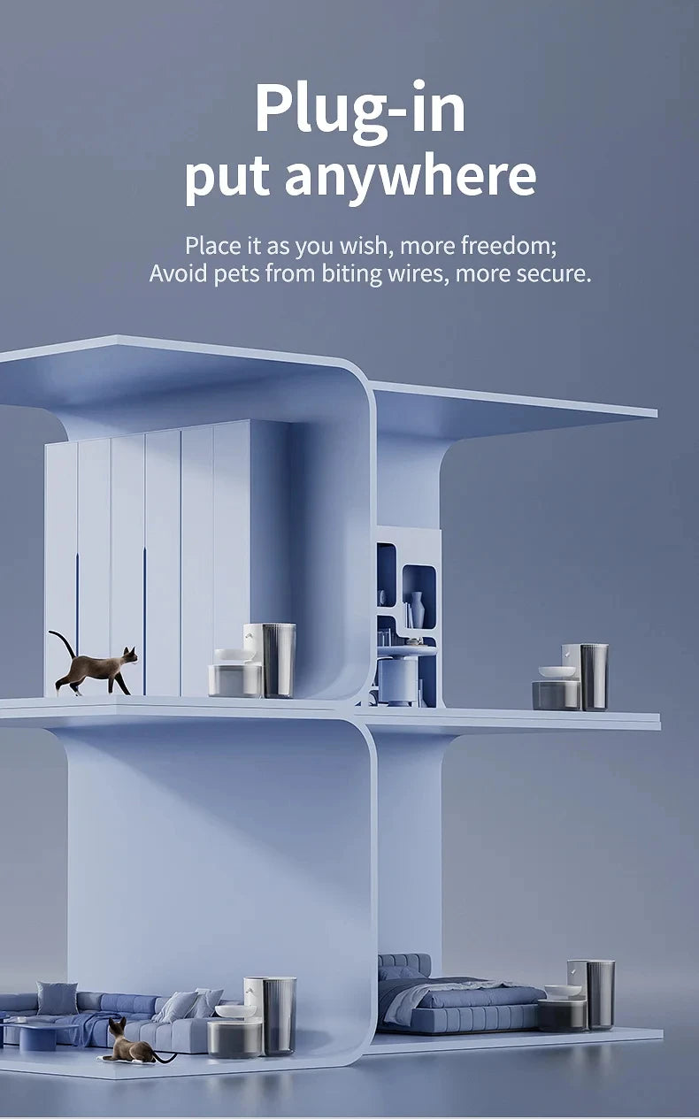 Large capacity 3L Pouring Cat Water Dispenser Smart Tilt Design Pet Water Fountain Separate Clean & Dirty Water For Cats Dogs