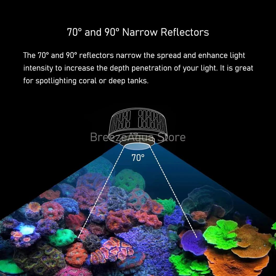 A7S III Wi-Fi App Phone Control Full Spectrum 100W Saltwater Marine LED Aquarium Light for Coral Reef Fish Tank