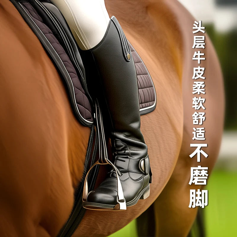 Equestrian Special Mongolian Equestrian Boots For Women Long Tube Riding Technique Genuine Leather Riding Boots