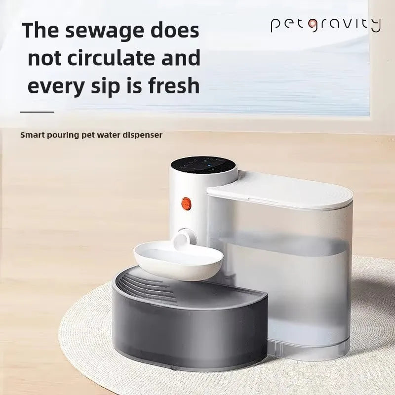 Smart Dump Cat Water Dispenser Running Water Rechargeable Automatic Water Dispenser For Pet Dogs and Cats Non-Recycling No filter needed