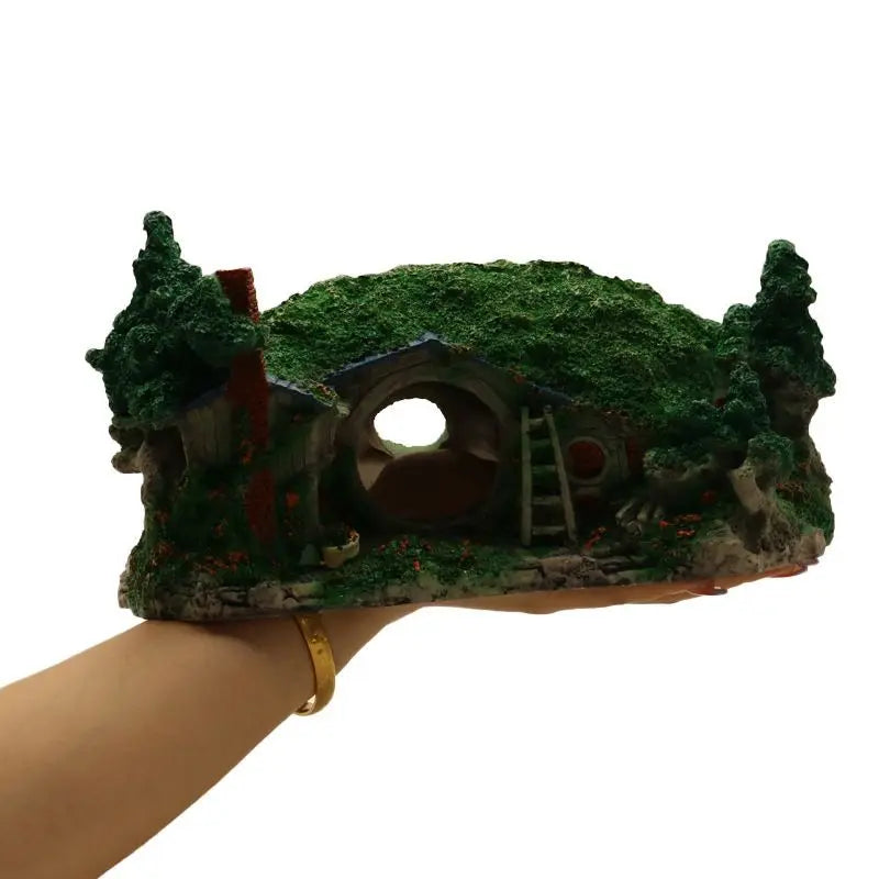 Ruiqi Aquarium Creative Landscaping Resin Hobbit House Dodging Fish Tank Decoration