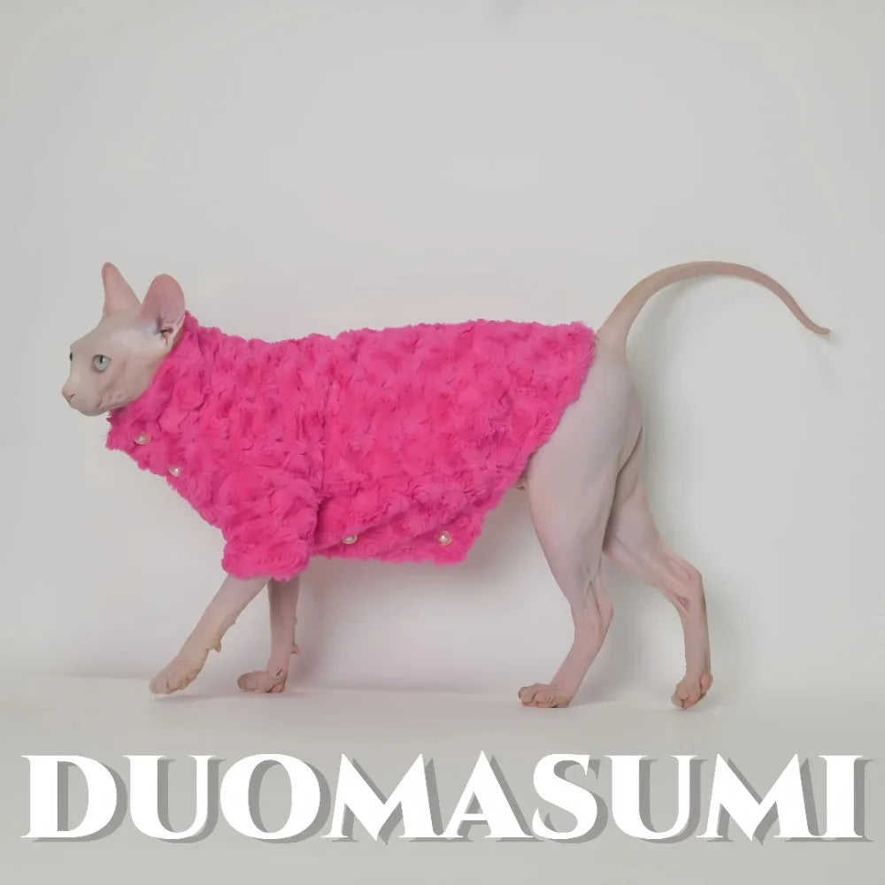Hairless Cat Clothes Winter Two-layers Warm Thick Cat Apparel for Sphynx Cats, Devon Rex Cats, Small Cats and Dogs