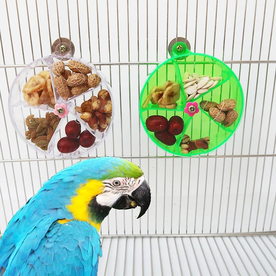 Rotating Pet Parrot Toys Wheels, Bite Chewing Birds Foraging Food Box Cage Feeder, Birds accessories