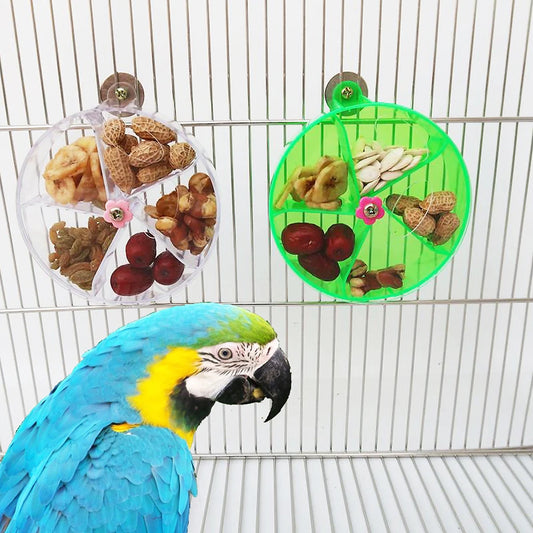 Rotating Pet Parrot Toys Wheels, Bite Chewing Birds Foraging Food Box Cage Feeder, Birds accessories