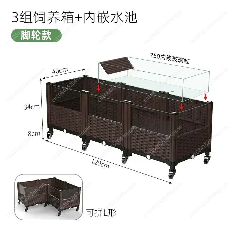 Turtle special ecological landscaping breeding tank breeding box household raising yellow edge turtle large extra large amphibians