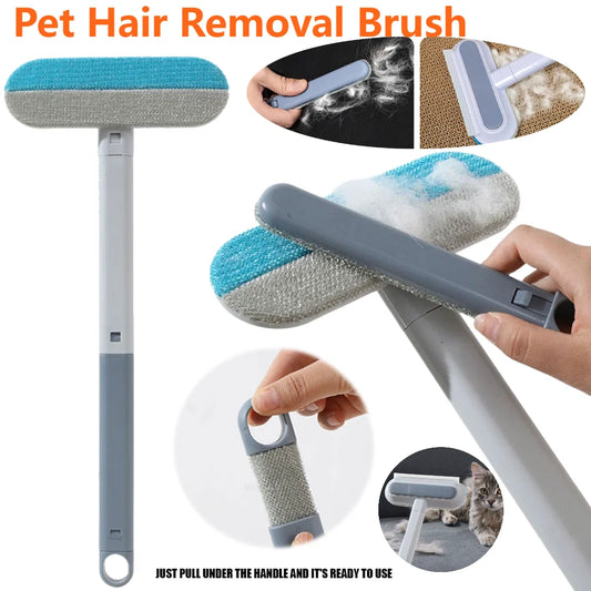 3 in 1 Pet Hair Remover Brush Long Handle Cleaning Brush Pet Fur Cleaning Tool Cat Dog Hair Remover Brush Pet Supplies