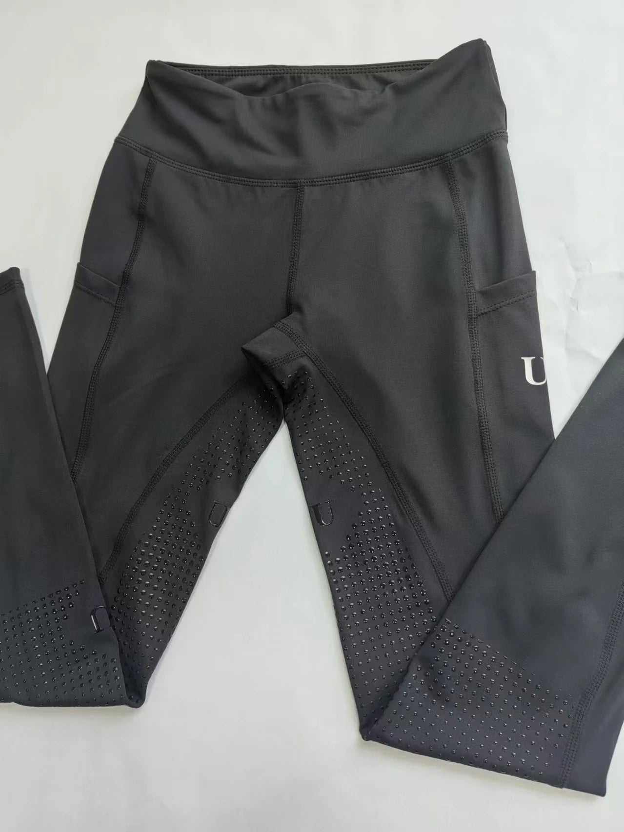 Summer children's equestrian pants high elasticity knitted children's horse riding pants full silicone