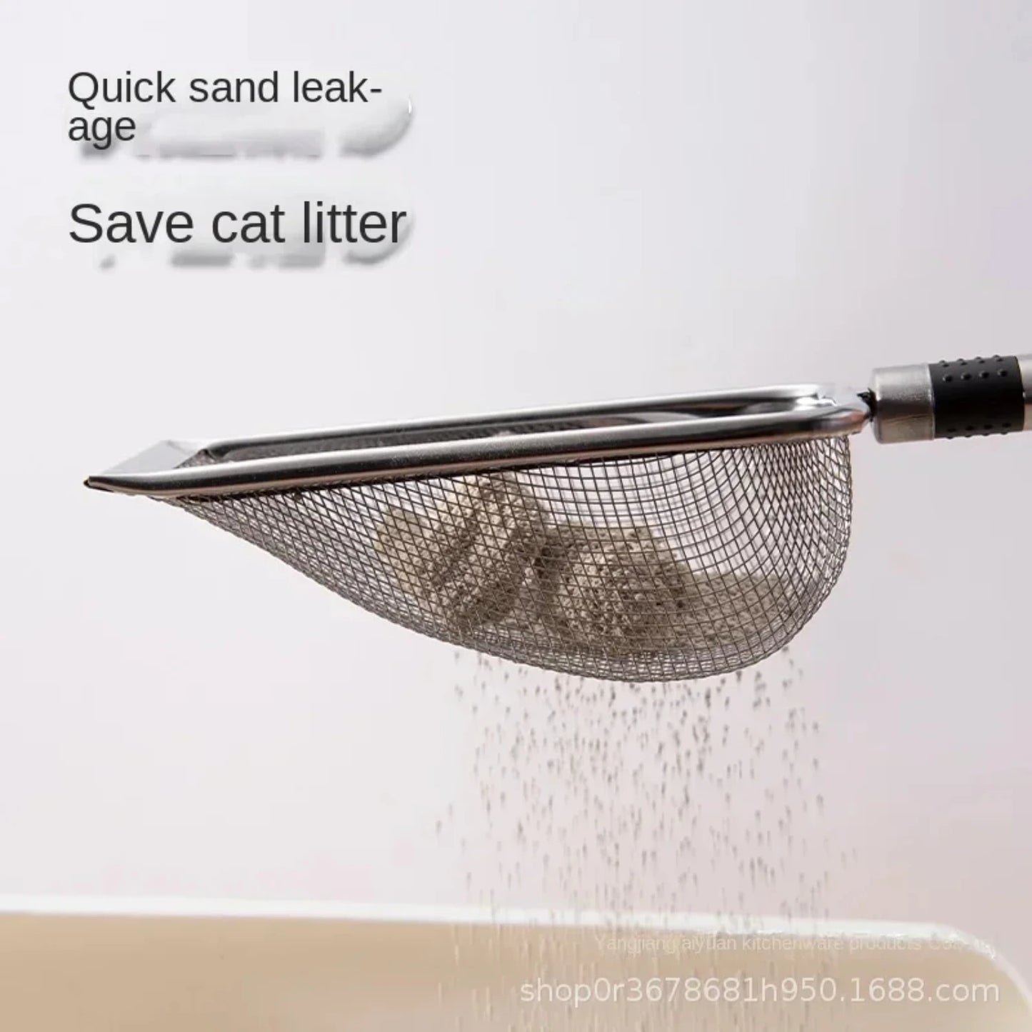 Cat Litter Shovel Small Holes Stainless Steel Sand Substrate Shovel Clean Fine Mesh Sifter Cat Litter Cleaning Supplies