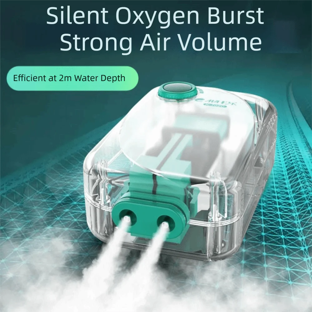 Ultra Silent Aquarium Air Pump Low Noise Silent Operation Automatic Mute Aerator Pump High Power Adjustable