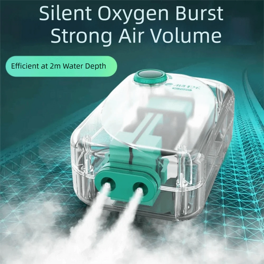 Ultra Silent Aquarium Air Pump Low Noise Silent Operation Automatic Mute Aerator Pump High Power Adjustable