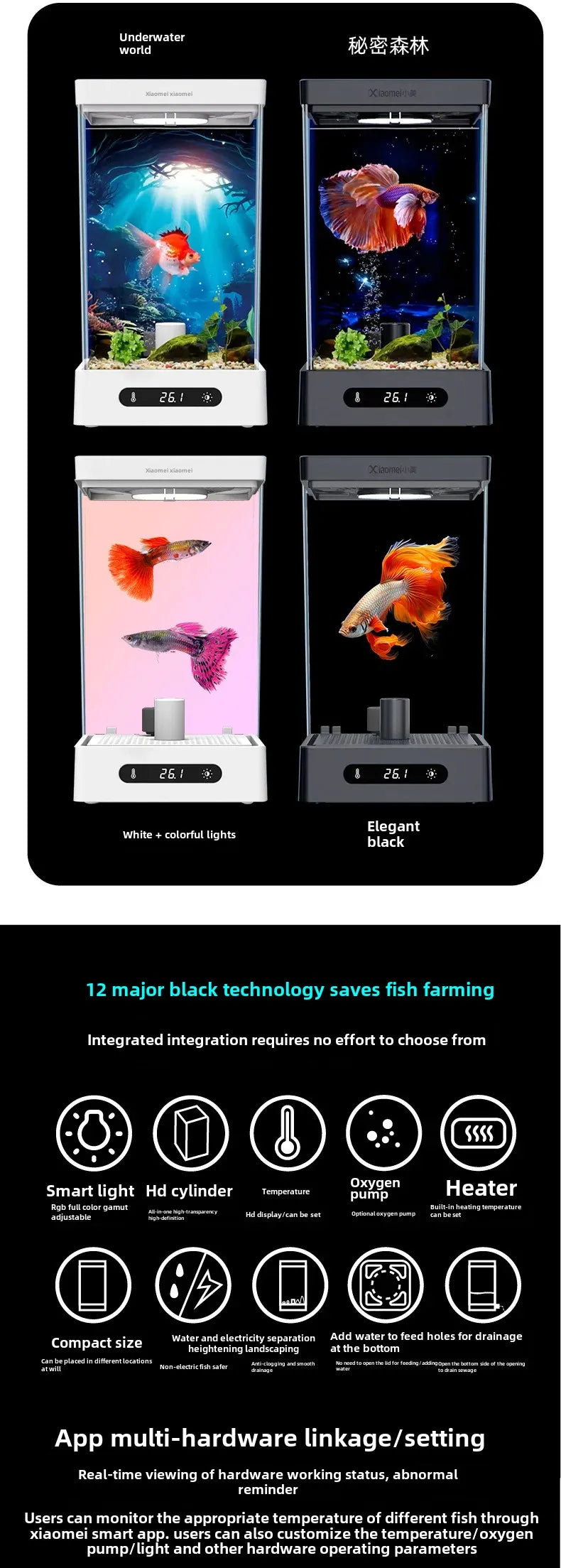 Smart betta dedicated fish tank desktop mini small ecological self-circulating desktop aquarium fish tank
