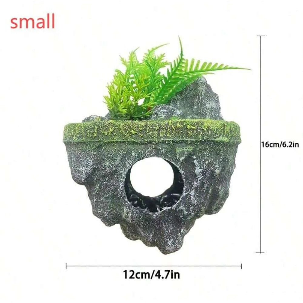 Multi - Use Aquarium Floating Island Decor Rock with Shelter for Fish, Ecological Scenery Rockery for Fish Tank Landscaping