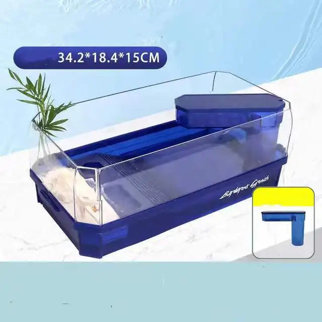 Aquarium turtle tank lazy person water-free breeding box with drying platform ecological turtle tank aquarium accessories 220V