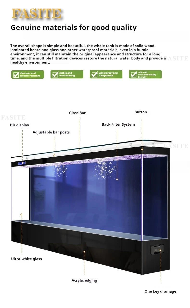 Luxury Super Large Appreciate Fish Tanks Modern Living Room Ecological Box Aquarium Decoration Smart Pet Products