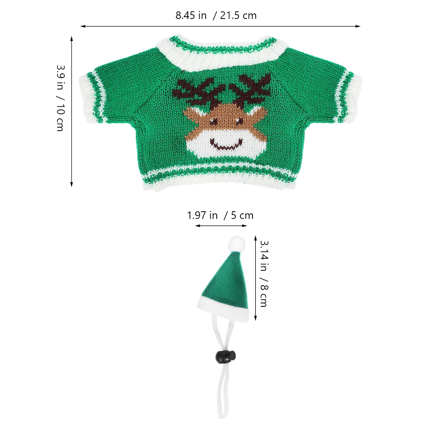 1Set Soft Small Pet Christmas Outfit Hat Sweater Costume Winter Clothes for Guinea Pig Bunny Hamster Rabbit Clothes