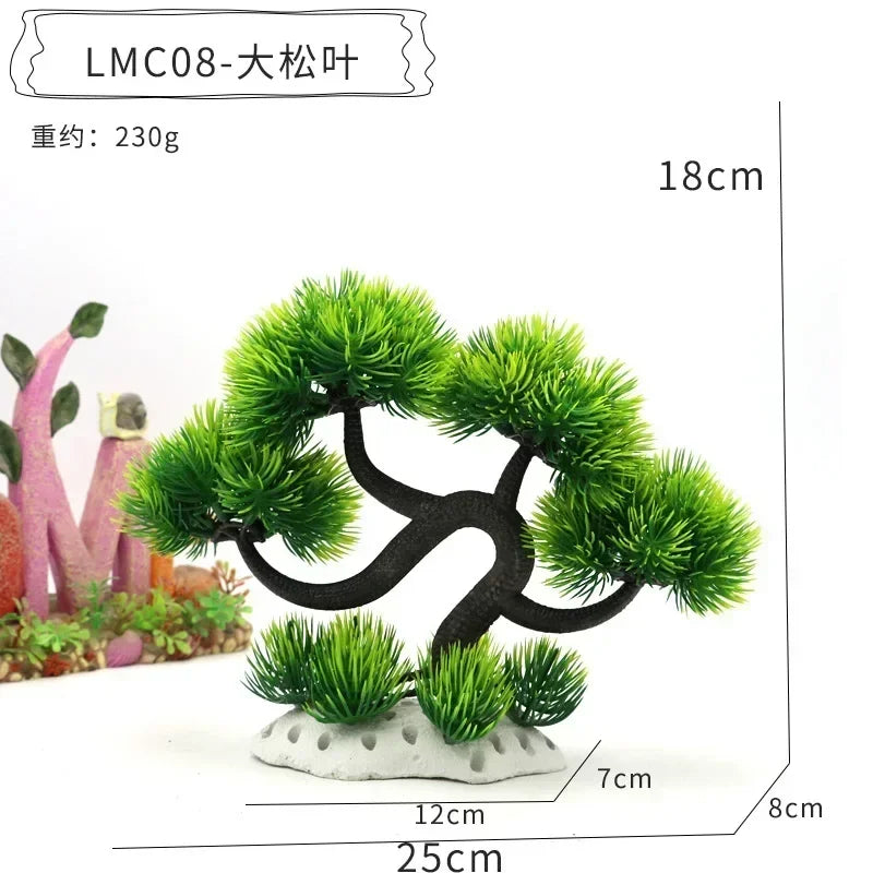 Aquarium Ornaments Simulation Plants Fish Tank Landscaping Decorations Plastic Water Plants Flowers Trees  Accessories