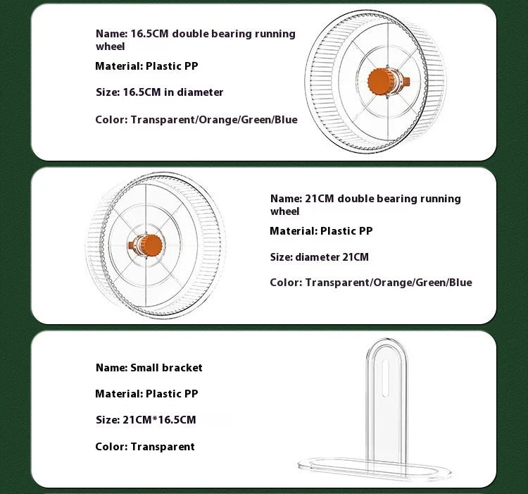 Hamster Silent Exercise Wheel - Dual ABEC-7 Bearings & Adjustable Stand, Extra Wide 28cm for Syrian/ Roborovski hamster, Anti-Shock Base